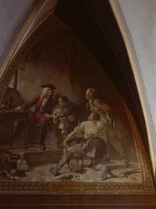 Boettger muestra a Augusto el Fuerte el secreto de hacer porcelana de Johann Paul Adolf Kiessling